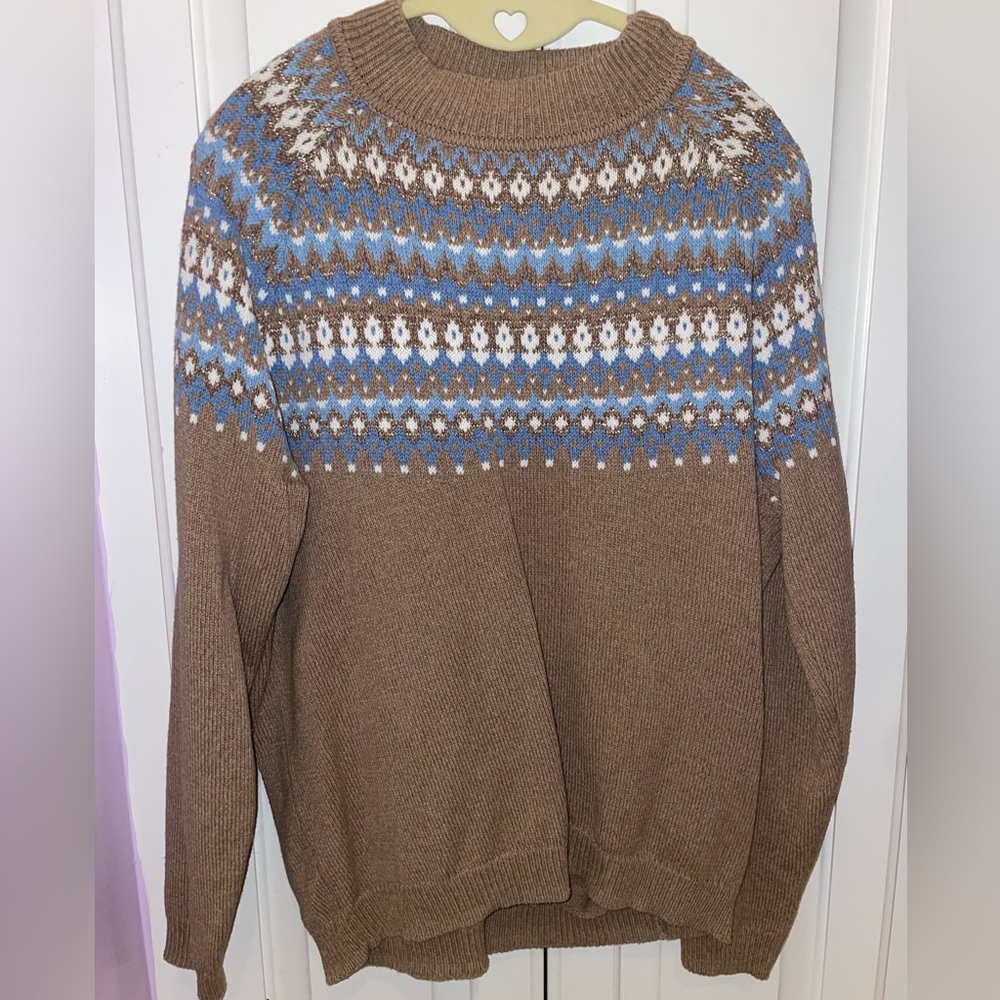 🔥Alfred Dunner Fair Isle Patterned Sweater Size L